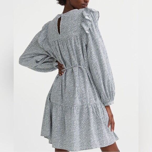 H&M Ruffled Floral Romantic Print Dress New - Picture 3 of 6